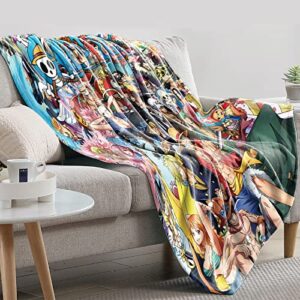 Japanese Anime Throw Blanket Cartoon Warm Soft Lightweight Fleece Flannel Blanket for Couch Sofa Bed 50"×60"