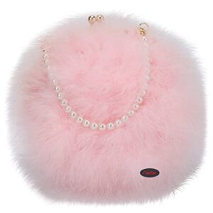 fawziya prom clutch purse feather bags for women-pink