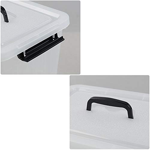 Easymanie 12 Quart Plastic Storage Bin Box with Handle, Pack of 6, R4