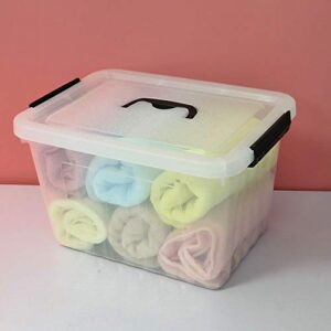 Easymanie 12 Quart Plastic Storage Bin Box with Handle, Pack of 6, R4