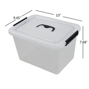 Easymanie 12 Quart Plastic Storage Bin Box with Handle, Pack of 6, R4