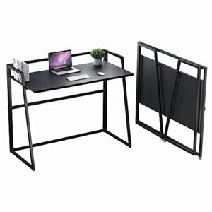 ee eureka ergonomic folding desk 41 inch, home office portable folding computer desk for small space, no-assembly black