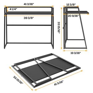 EE EUREKA ERGONOMIC Folding Desk 41 inch, Home Office Portable Folding Computer Desk for Small Space, No-Assembly Black