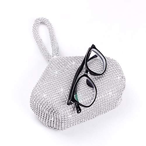 Mogor Women's Triangle Bling Glitter Luxury Full Rhinestones Portable Evening Clutch Twinkle Bag Tote Purse Wallet Glitter Party Wedding Prom Silver