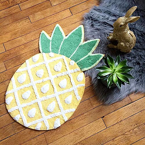 Pineapple Door Mat, Non-Slip Area Rug Cartoon Pineapple Welcome Rug for Home Decor Living Room Bedroom Bathroom Fruit Indoor Mat Machine Washable Carpet, 32 x 20 inch