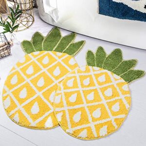 Pineapple Door Mat, Non-Slip Area Rug Cartoon Pineapple Welcome Rug for Home Decor Living Room Bedroom Bathroom Fruit Indoor Mat Machine Washable Carpet, 32 x 20 inch