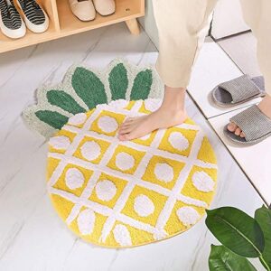 Pineapple Door Mat, Non-Slip Area Rug Cartoon Pineapple Welcome Rug for Home Decor Living Room Bedroom Bathroom Fruit Indoor Mat Machine Washable Carpet, 32 x 20 inch