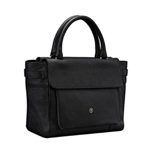 Maxwell Scott | Womens Luxury Leather Small Tote Bag Purse | The Paluzza | Handmade In Italy | Black Pebbled