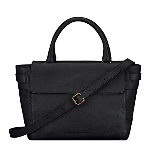 Maxwell Scott | Womens Luxury Leather Small Tote Bag Purse | The Paluzza | Handmade In Italy | Black Pebbled