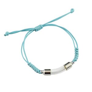 2pcs fillable glass vial bracelets keepsake urn bracelts for ashes glass urn bracelets for women(blue bracelet)