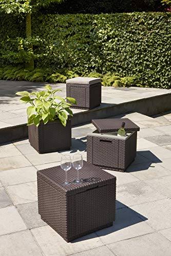 Keter Beer and Wine Cooler Table Perfect for Your Patio, Picnic, and Beach Accessories, Brown