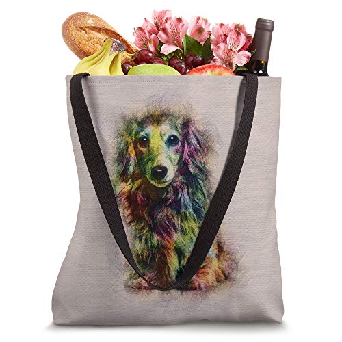 Longhaired Dachshund dog Tote Bag