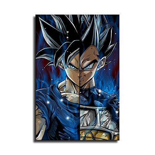 WENIN Goku and Vegeta Ultra Instinct Drawing Canvas Art Poster and Wall Art Picture Print Modern Family Bedroom Decor Posters