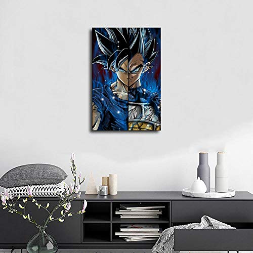 WENIN Goku and Vegeta Ultra Instinct Drawing Canvas Art Poster and Wall Art Picture Print Modern Family Bedroom Decor Posters