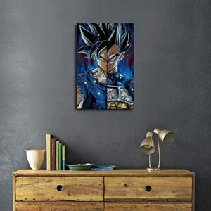 WENIN Goku and Vegeta Ultra Instinct Drawing Canvas Art Poster and Wall Art Picture Print Modern Family Bedroom Decor Posters