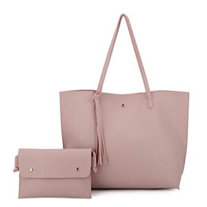 k.eyre women’s faux pu leather tote shoulder purses bag for women, big capacity tassel handbag