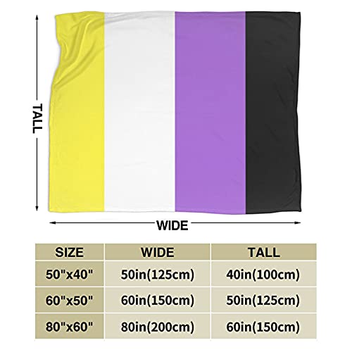 Non-Binary Flag Flannel Fleece Throw Blankets for Bed Sofa Living Room Soft Blanket Warm Cozy Fluffy Throw Plush Blanket