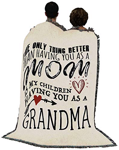 Pure Country Weavers The Only Thing Better Mom Grandma Blanket - Gift Tapestry Throw Woven from Cotton - Made in The USA (72x54)