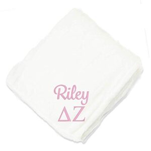 go greek chic customized delta zeta embroidered throw blanket