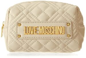 love moschino mini quilted pouch, white
