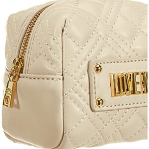 Love Moschino Mini Quilted Pouch, White