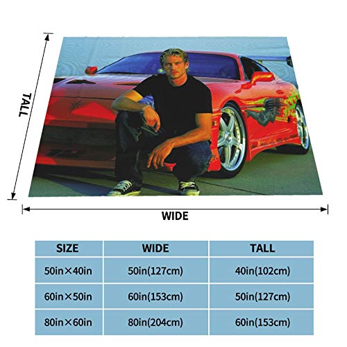 Paul Walker 3D Printing Poster Blanket Flannel Super Soft Blanket Warm Air Conditioning Throw Blanket for Couch Sofa Travelling 80"x60"