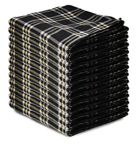 12 pack of bulk soft fleece blankets 50 x 60, light weight, cozy warm throw blanket sofa travel outdoor, wholesale (50 x 60, 12 pack black plaid)