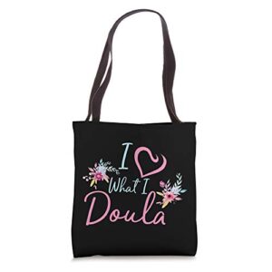 cute doula flowers design midwife nurse & baby catcher gift tote bag