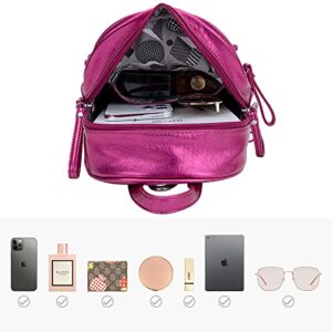 AngelKiss Mini Backpack Purses for Women Girls Anti-theft Soft leather Casual Shoulder Bag Fashion Ladies Satchel Bags ROSE