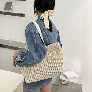 Summer Straw Bag Women Large Capacity Weave Totes Bag Handmade Rattan Beach Bag Vacation Lady Straw Shoulder Bag Pouch-1