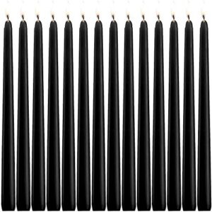 howemon 14 pack black taper candles 12 inch tall 3/4 inch thick burn 10 hours