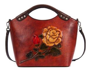 valrena genuine leather handbags for women retro crossbody bag large shoulder bags tote purse satchel handbag