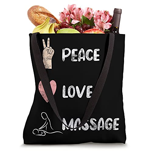 Peace Love Massage Funny Massage Therapist Tote Bag