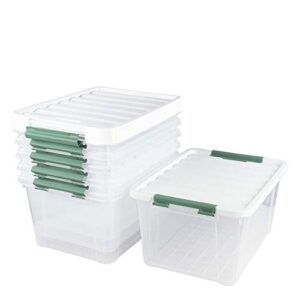 sandmovie 36 quart large clear storage bins, plastic storage box, 6 packs