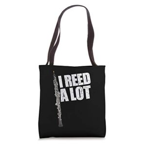 i reed a lot oboe player funny oboes music gift tote bag