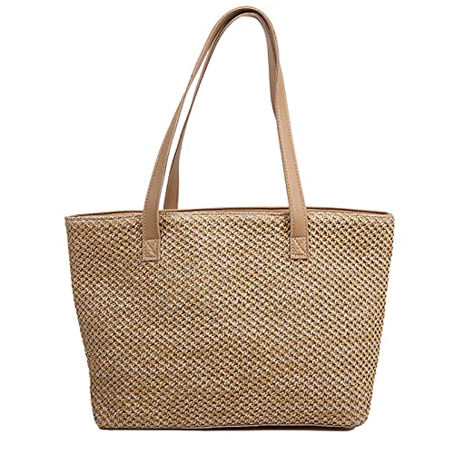 Summer Straw Bag Women Large Capacity Weave Totes Bag Handmade Rattan Beach Bag Vacation Lady Straw Shoulder Bag Pouch-2