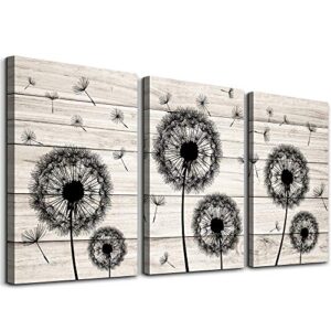 wall decor for living room canvas wall art for bedroom fashion wall decorations for kitchen abstract paintings office canvas art black dandelion flowers hang pictures artwork home decoration 3 pieces