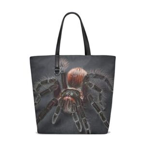 Canvas Tote Bag for Women Purse Shoulder Handbags Large Shopping Bags Spider Tarantula Arachnophobia Insect Hairy Macro