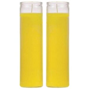 TopNotch Outlet Prayer Candles - Yellow Wax Candle (2 Pack) Great for Sanctuary, Vigils Blessings and Prayers - Unscented Glass Jars Candle Set - Jar Candles - Spiritual Religious Church