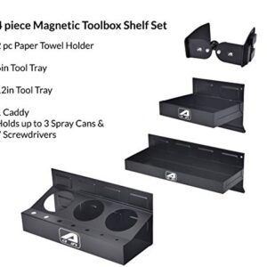 Aain Magnetic Toolbox Tray Set, Tool Box holder Accessories for Tool Organizer,Garage Storage, 2 Trays, Can Caddy, Paper Towel & Screwdriver Holder (A049)