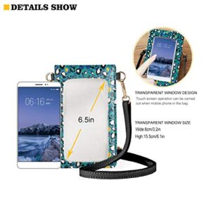 JEOCODY Horse Print Small Crossbody Phone Bag for Women Cellphone Shoulder Bags Card Holder Wallet Purse Touch Screen Bag