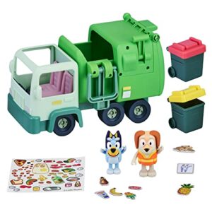 garbage truck – 2.5″ bluey and bin man poseable figures with playset, multicolor