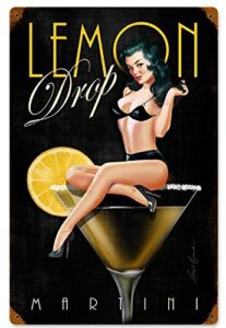 maizeco lemon drop vintage metal tin signs 8 x 12 inch for restaurants shop indoor home wall decor sign plaque poster sexy