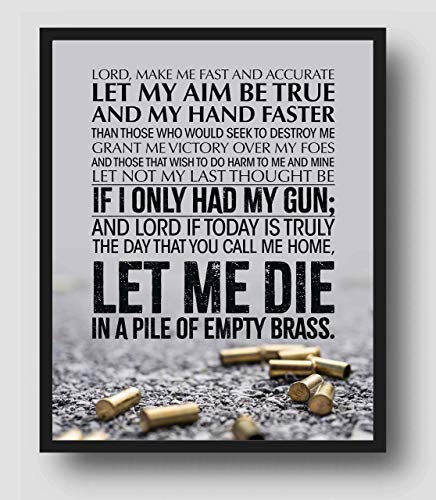 "Lord, Make Me Fast & Accurate" Gun Prayer Wall Art Sign -11 x 14" Pro Second Amendment Poster Print-Ready to Frame. Rustic Decor for Home-Man Cave-Garage-Shop. Perfect Gift for All Gun Owners!