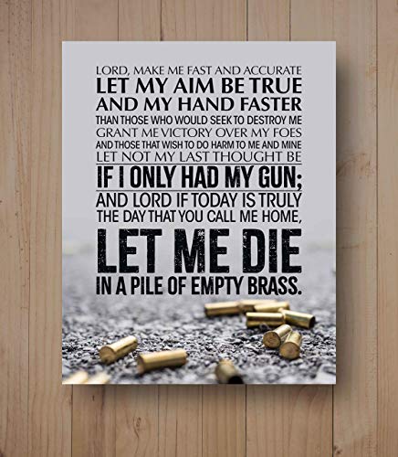 "Lord, Make Me Fast & Accurate" Gun Prayer Wall Art Sign -11 x 14" Pro Second Amendment Poster Print-Ready to Frame. Rustic Decor for Home-Man Cave-Garage-Shop. Perfect Gift for All Gun Owners!