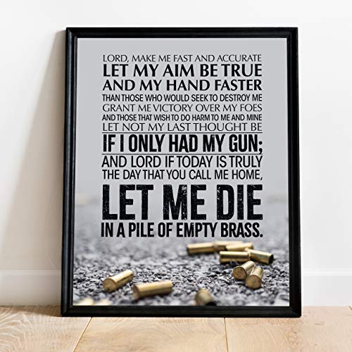 "Lord, Make Me Fast & Accurate" Gun Prayer Wall Art Sign -11 x 14" Pro Second Amendment Poster Print-Ready to Frame. Rustic Decor for Home-Man Cave-Garage-Shop. Perfect Gift for All Gun Owners!