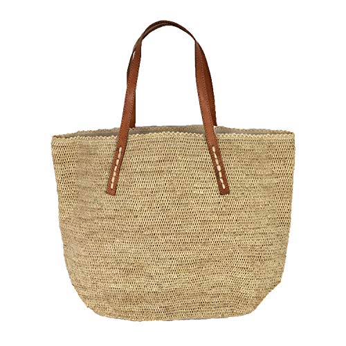 Mar Y Sol Portland Crocheted Raffia Carryall Tote Bag, Natural