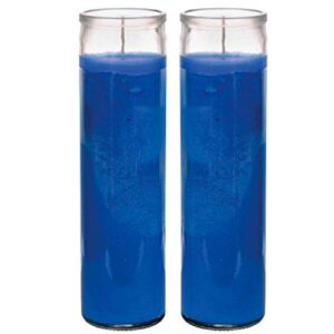 TopNotch Outlet Prayer Candles - Blue Wax Candle (2 Pack) Great for Sanctuary, Vigils Blessings and Prayers - Unscented Glass Jars Candle Set - Jar Candles - Spiritual Religious Church