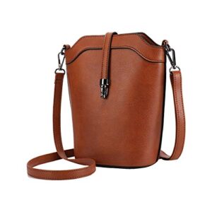 seosto crossbody bags for women, small leather bucket crossbody bag, womens vegan bag/bucket purses/handbags/shoulder bags