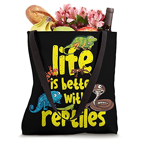 Life Is Better With Reptiles Lizard Snake Tote Bag